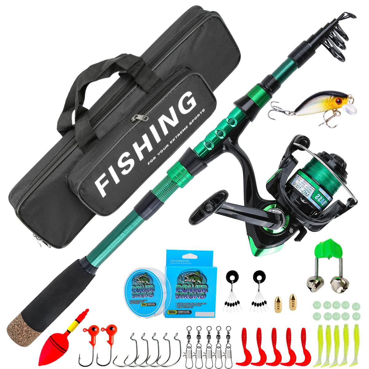1.8 Meters Green Carbon Fiber  - Conventional Reel review and price